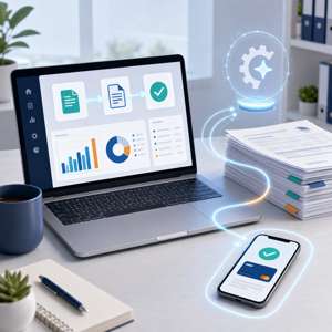 Illustration d'automatisation de la facturation et des devis avec l'intelligence artificielle en PME