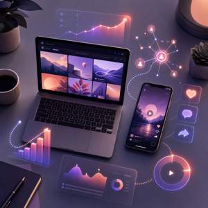 Illustration de l'algorithme Instagram et TikTok en 2026 pour les community managers